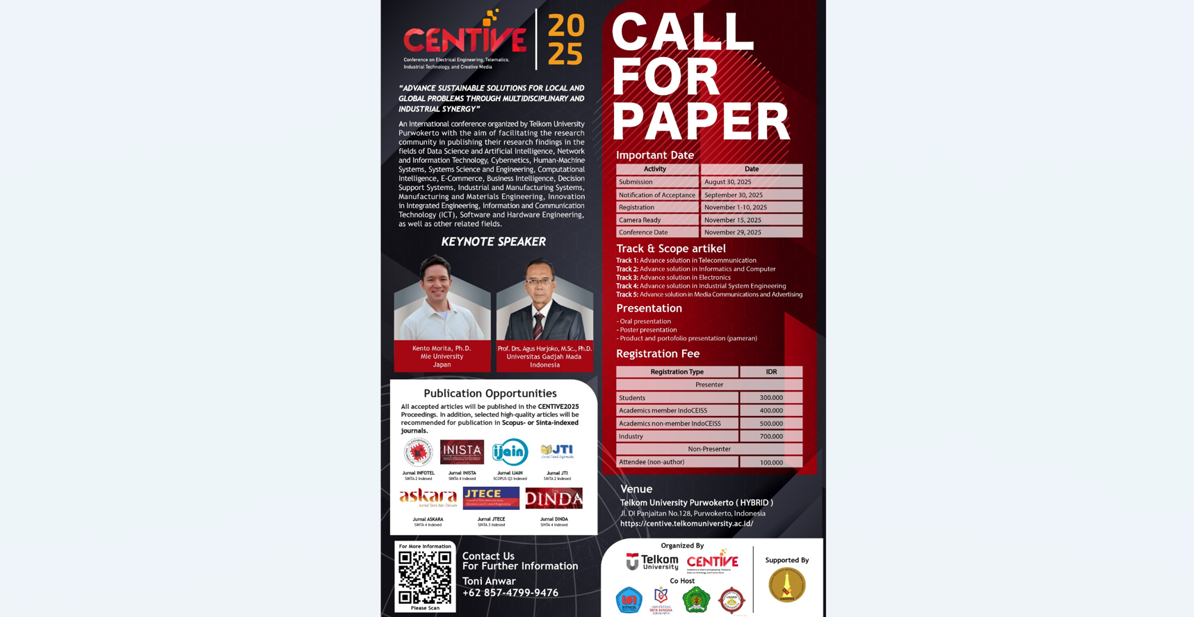 Telkom University Purwokerto kembali Gelar Konferensi Internasional CENTIVE 2025 pada 29 November Mendatang